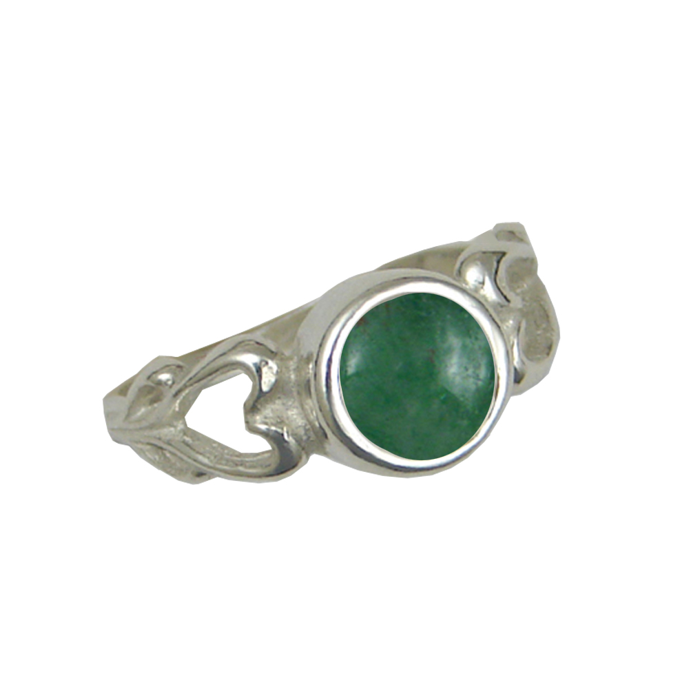 Sterling Silver When Two Hearts Are One Ring With Jade Size 5